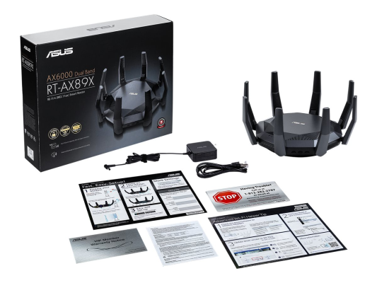 AX6000 Dual Band Router | RT-AX89X | 802.11ax | 4804+1300 Mbit / s | 10 / 100 / 1000 Mbit / s | Ethernet LAN (RJ-45) ports 8 | Mesh Support Yes | MU-MiMO Yes | Antenna type 8xExternal | 2xUSB 3.1 Gen 1