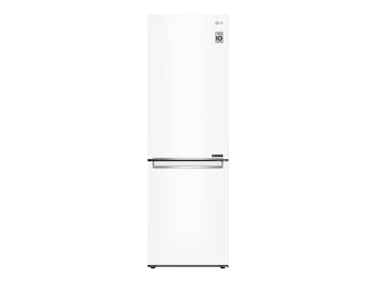 LG | Refrigerator | GBB61SWJMN | Energy efficiency class E | Free standing | Combi | Height 186 cm | No Frost system | Fridge net capacity 234 L | Freezer net capacity 107 L | Display | 36 dB | White