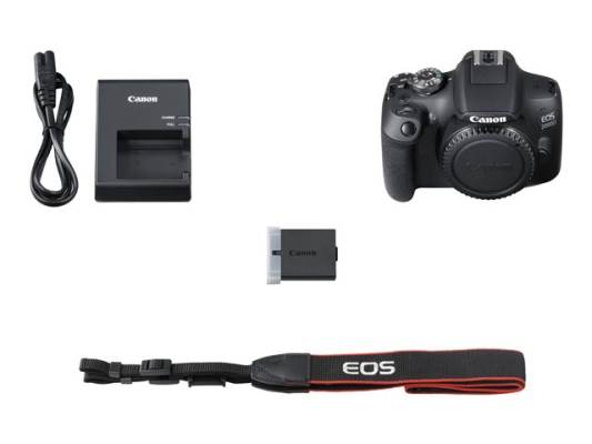 Canon | EOS 2000D 18-55 IS + LP-E10 EU26 | SLR camera | Megapixel 24.1 MP | Optical zoom 3 x | Image stabilizer | ISO sensitivity (max) 12800 | Display diagonal 3.0 " | Wi-Fi | Automatic, manual | Frame rate 30 fps | CMOS | Black