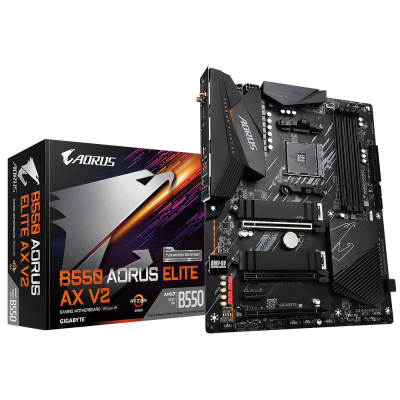 Gigabyte | B550 AORUS ELITE AX V2 1.0 | Processor family AMD | Processor socket AM4 | DDR4 DIMM | Memory slots 4 | Number of SATA connectors 4 x SATA 6Gb / s connectors | Chipset AMD B | ATX