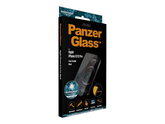 PanzerGlass | Apple | For iPhone 12 / 12 Pro | Glass | Black | 100% touch; The coating is non-toxic | Case Friendly