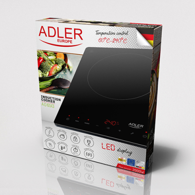Adler | Hob | AD 6513 | Number of burners / cooking zones 1 | LCD Display | Black | Induction