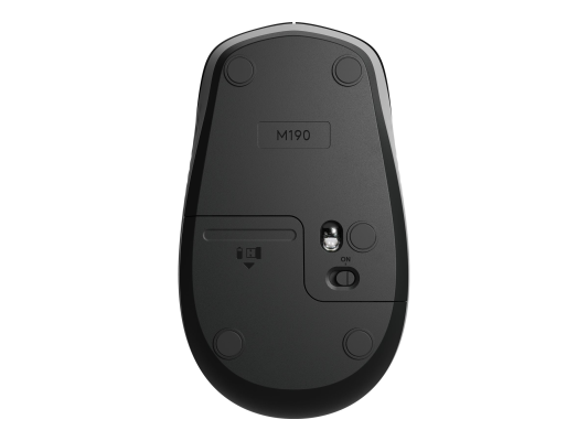 Logitech | Full size Mouse | M190 | Wireless | USB | Mid Grey