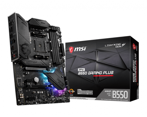 MSI | MPG B550 GAMING PLUS | Processor family AMD | Processor socket AM4 | DDR4 | Memory slots 4 | Chipset AMD B | ATX