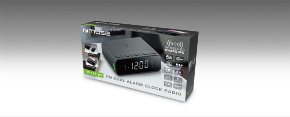 Muse | Alarm function | M-175 WI | AUX in | Alarm Clock | Black