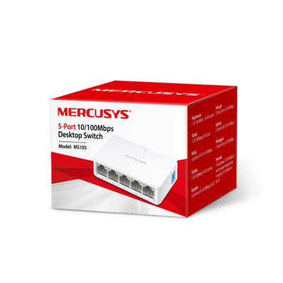 Mercusys | Switch | MS105 | Unmanaged | Desktop | 10 / 100 Mbps (RJ-45) ports quantity 5 | Power supply type External