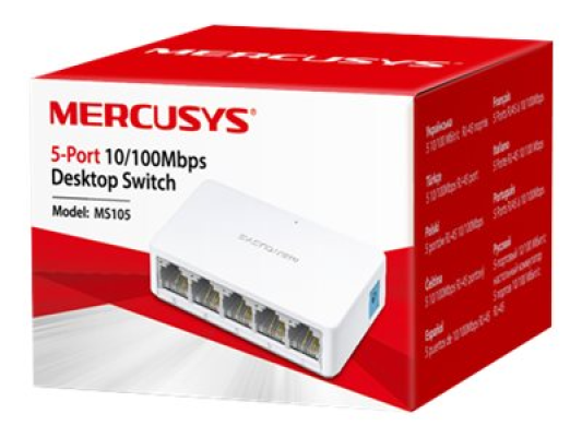 Mercusys | Switch | MS105 | Unmanaged | Desktop | 10 / 100 Mbps (RJ-45) ports quantity 5 | Power supply type External