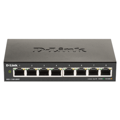 D-Link | Smart Gigabit Ethernet Switch | DGS-1100-08V2 | Managed | Desktop | Power supply type External | 24 month(s)