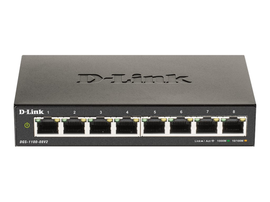 D-Link | Smart Gigabit Ethernet Switch | DGS-1100-08V2 | Managed | Desktop | Power supply type External | 24 month(s)