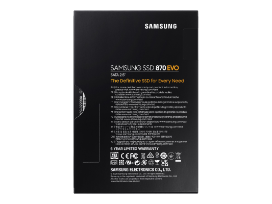 Samsung | SSD | 870 EVO | 1000 GB | SSD form factor 2.5" | Solid-state drive interface SATA III | Read speed 560 MB / s | Write speed 530 MB / s