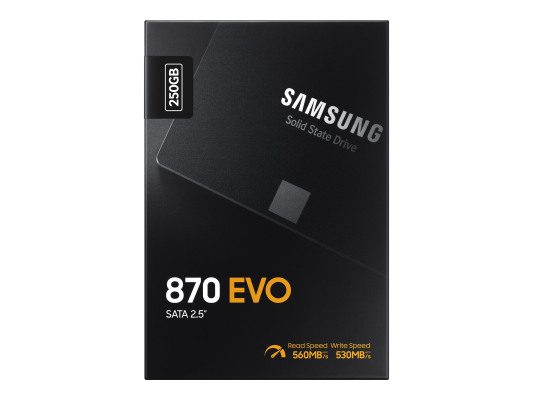 Samsung | SSD | 870 EVO | 250 GB | SSD form factor 2.5" | Solid-state drive interface SATA III | Read speed 560 MB / s | Write speed 530 MB / s