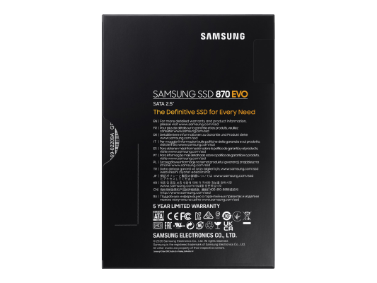 Samsung | SSD | 870 EVO | 4000 GB | SSD form factor 2.5" | Solid-state drive interface SATA III | Read speed 560 MB / s | Write speed 530 MB / s