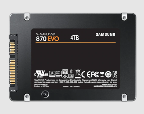 Samsung | SSD | 870 EVO | 4000 GB | SSD form factor 2.5" | Solid-state drive interface SATA III | Read speed 560 MB / s | Write speed 530 MB / s