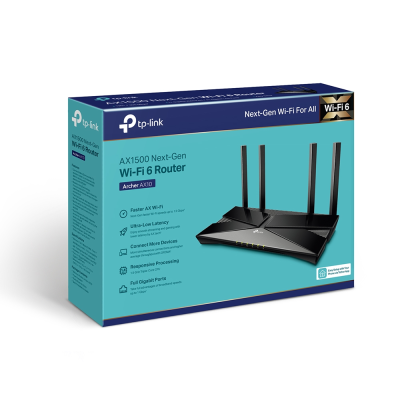 AX1500 Wi-Fi 6 Router | Archer AX10 | 802.11ax | 1201+300 Mbit / s | 10 / 100 / 1000 Mbit / s | Ethernet LAN (RJ-45) ports 4 | Mesh Support No | MU-MiMO Yes | No mobile broadband | Antenna type 4xExternal