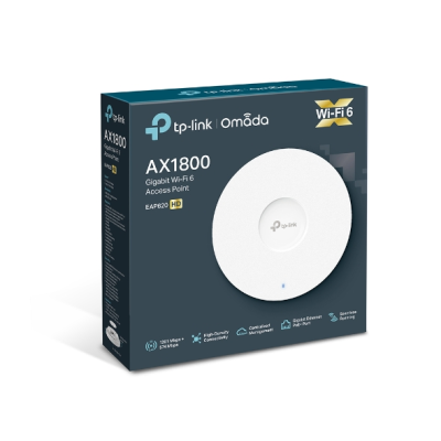 TP-LINK | AX1800 Wireless Dual Band Ceiling Mount Access Point | EAP620 HD | 802.11ax | 2.4GHz / 5GHz | 1201+574 Mbit / s | 10 / 100 / 1000 Mbit / s | Ethernet LAN (RJ-45) ports 1 | MU-MiMO Yes | PoE in | Antenna type Omni directional 