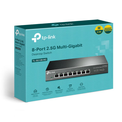 TP-LINK | 8-Port 2.5G Desktop Switch | TL-SG108-M2 | Unmanaged | Desktop | Power supply type External