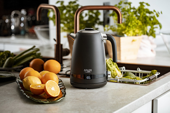 Adler | Kettle | AD 1295b | Electric | 2200 W | 1.7 L | Stainless steel | 360° rotational base | Black