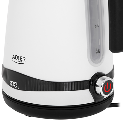 Adler | Kettle | AD 1295w | Electric | 2200 W | 1.7 L | Stainless steel | 360° rotational base | White
