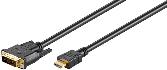 Goobay | DVI-D / HDMI cable, gold-plated | 51580 | DVI-D male Single-Link (18+1 pin) | HDMI male (type A) | HDMI to DVI-D | 2 m