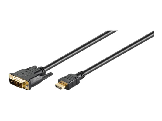 Goobay | DVI-D / HDMI cable, gold-plated | 51580 | DVI-D male Single-Link (18+1 pin) | HDMI male (type A) | HDMI to DVI-D | 2 m