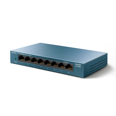 TP-LINK | 8-Port 10 / 100 / 1000Mbps Desktop Network Switch | LS108G | Unmanaged | Desktop | Power supply type External