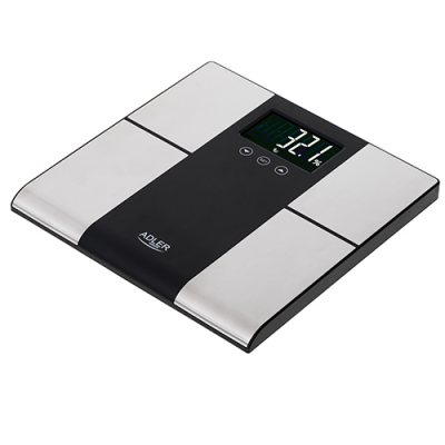 Adler | Bathroom scale with analyzer | AD 8165 | Maximum weight (capacity) 225 kg | Accuracy 100 g | Body Mass Index (BMI) measuring | Stainless steel / Black