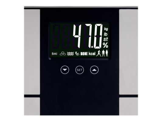 Adler | Bathroom scale with analyzer | AD 8165 | Maximum weight (capacity) 225 kg | Accuracy 100 g | Body Mass Index (BMI) measuring | Stainless steel / Black