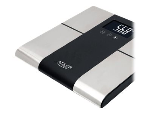 Adler | Bathroom scale with analyzer | AD 8165 | Maximum weight (capacity) 225 kg | Accuracy 100 g | Body Mass Index (BMI) measuring | Stainless steel / Black