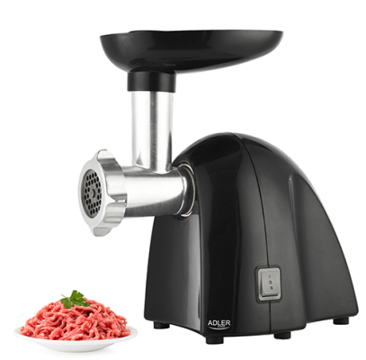 Adler | Meat mincer | AD 4811 | Black | 600 W | Number of speeds 1 | Throughput (kg / min) 1.8 | 3 replaceable sieves: 3mm for grinding poppies and preparing meat and vegetable stuffing; 5mm for meatballs, Roman roast and beef burgers; 7mm f