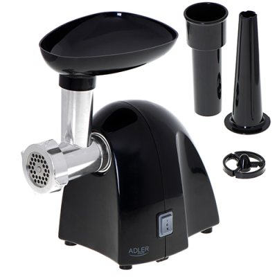Adler | Meat mincer | AD 4811 | Black | 600 W | Number of speeds 1 | Throughput (kg / min) 1.8 | 3 replaceable sieves: 3mm for grinding poppies and preparing meat and vegetable stuffing; 5mm for meatballs, Roman roast and beef burgers; 7mm f