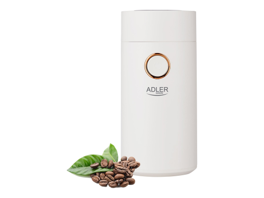 Adler | Coffee grinder | AD4446wg | 150 W | Coffee beans capacity 75 g | Lid safety switch | White
