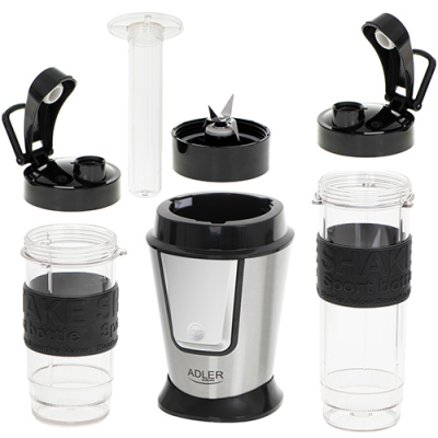 Adler | Blender | AD 4081 | Tabletop | 800 W | Jar material BPA Free Plastic | Jar capacity 0.4 + 0.57 L | Ice crushing | Black / Stainless steel