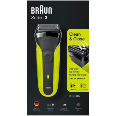 Braun | Shaver | 300s | Operating time (max) 30 min | Black / Green