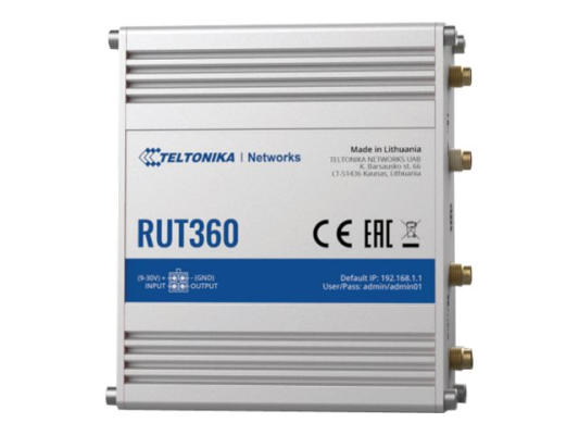 Industrial Cellular Router | RUT360 LTE CAT6 | 1 x LAN ports, 10 / 100 Mbps, compliance with IEEE 802.3, IEEE 802.3u standards, supports auto MDI / MDIX crossover Mbit / s | Ethernet LAN (RJ-45) ports 2 x RJ45 ports, 10 / 100 Mbps | Mesh Support N