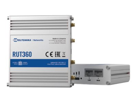 Industrial Cellular Router | RUT360 LTE CAT6 | 1 x LAN ports, 10 / 100 Mbps, compliance with IEEE 802.3, IEEE 802.3u standards, supports auto MDI / MDIX crossover Mbit / s | Ethernet LAN (RJ-45) ports 2 x RJ45 ports, 10 / 100 Mbps | Mesh Support N