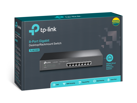 TP-LINK | 8-Port Gigabit Switch | TL-SG1008 | Unmanaged | Desktop / Rackmountable