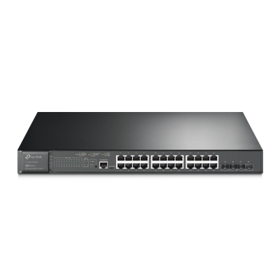 TP-LINK | 24-Port Gigabit and 4-Port 10GE SFP+ L2+ Managed Switch with 24-Port PoE+ | TL-SG3428XMP JetStream | Managed L2+ | Rackmountable