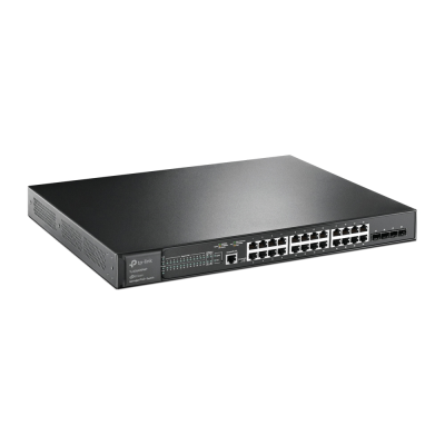TP-LINK | 24-Port Gigabit and 4-Port 10GE SFP+ L2+ Managed Switch with 24-Port PoE+ | TL-SG3428XMP JetStream | Managed L2+ | Rackmountable
