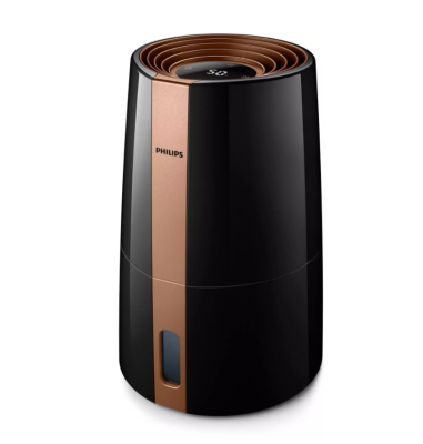 Philips | HU3918 / 10 | Humidifier | 25 W | Water tank capacity 3 L | Suitable for rooms up to 45 m² | NanoCloud evaporation | Humidification capacity 300 ml / hr | Black
