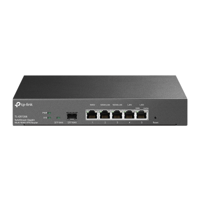 SafeStream Gigabit Multi-WAN VPN Router | ER7206 | 10 / 100 / 1000 Mbit / s | Ethernet LAN (RJ-45) ports 1× Gigabit SFP WAN Port, 1× Gigabit RJ45 WAN Port, 2x Gigabit RJ45 LAN Ports 2× Gigabit WAN / LAN RJ45 Ports