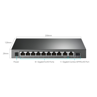 TP-LINK | 10-Port Gigabit Easy Smart Switch with 8-Port PoE+ | TL-SG1210MPE | Web managed | Desktop | Power supply type External | 60 month(s)