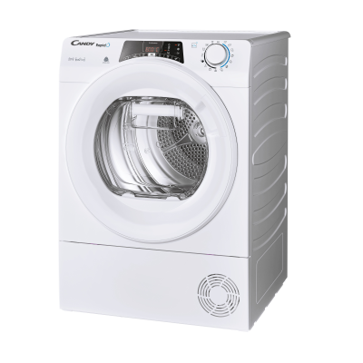 Candy | Dryer Machine | ROE H10A2TE-S | Energy efficiency class E | Front loading | 10 kg | Heat pump | Big Digit | Depth 58.5 cm | Wi-Fi | White