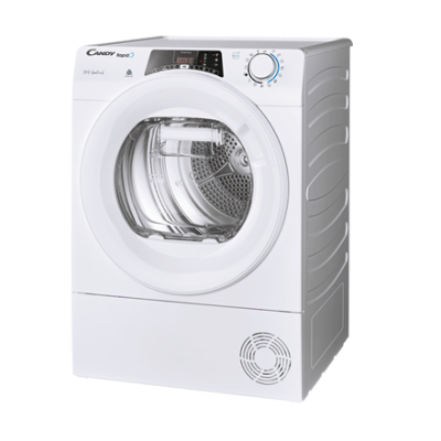 Candy | Dryer Machine | ROE H10A2TE-S | Energy efficiency class E | Front loading | 10 kg | Heat pump | Big Digit | Depth 58.5 cm | Wi-Fi | White