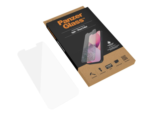 PanzerGlass | Clear Screen Protector | Apple | iPhone 13 Mini | Tempered glass | Antibacterial glass; Resistant to scratches and bacteria; Shock absorbing; Easy to install