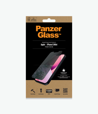 PanzerGlass | Apple | iPhone 13 Mini | Tempered glass | Black | Crystal clear; Resistant to scratches and bacteria; Shock absorbing; Easy to install | Privacy Screen Protector