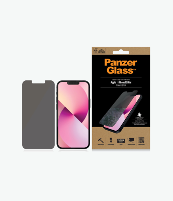 PanzerGlass | Apple | iPhone 13 Mini | Tempered glass | Black | Crystal clear; Resistant to scratches and bacteria; Shock absorbing; Easy to install | Privacy Screen Protector