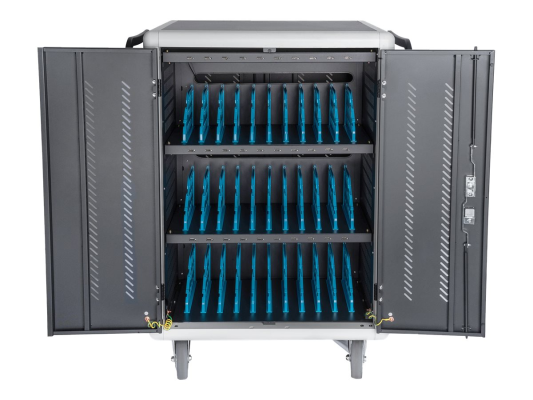 Digitus | Black | Charging Trolley 30 Notebooks / Tablets up to 15.6" | Pressure lock system with swiveling lever handle on the front and back door, lockable; Safety plug socket with switch on the side