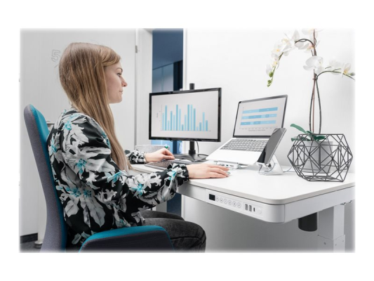 Electric Height Adjustable Desk | 72 - 121 cm | Maximum load weight 50 kg | Metal | White