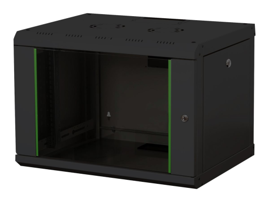 Digitus | Wall Mounting Cabinet | DN-19 07-U-SW | Black | IP protection class: IP20; Front door: Glass door, single opening; Cabinet type: Wall mounting cabinet; Equipment mounting depth min.-max.: 305-370 mm; Load capacity: 100 kg; Dimensions 420