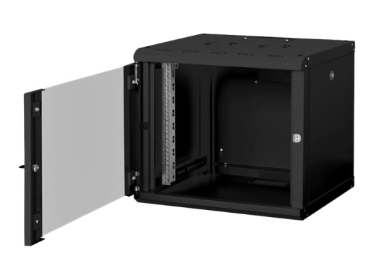 Digitus | Wall Mounting Cabinet | DN-19 09-U-SW | Black | IP protection class: IP20; Front door: Glass door, single opening; Cabinet type: Wall mounting cabinet; Equipment mounting depth min.-max.: 305-370 mm; Load capacity: 100 kg